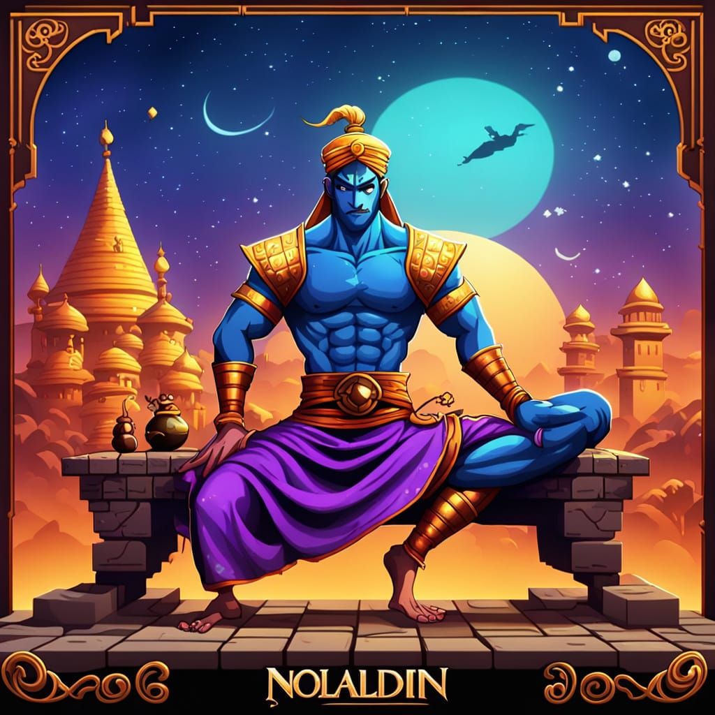 Noita and Alladin Crossover in Pixel Art