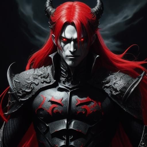 Sinister Anime Demon Sirzechs Lucifer in Dark Fantasy Art