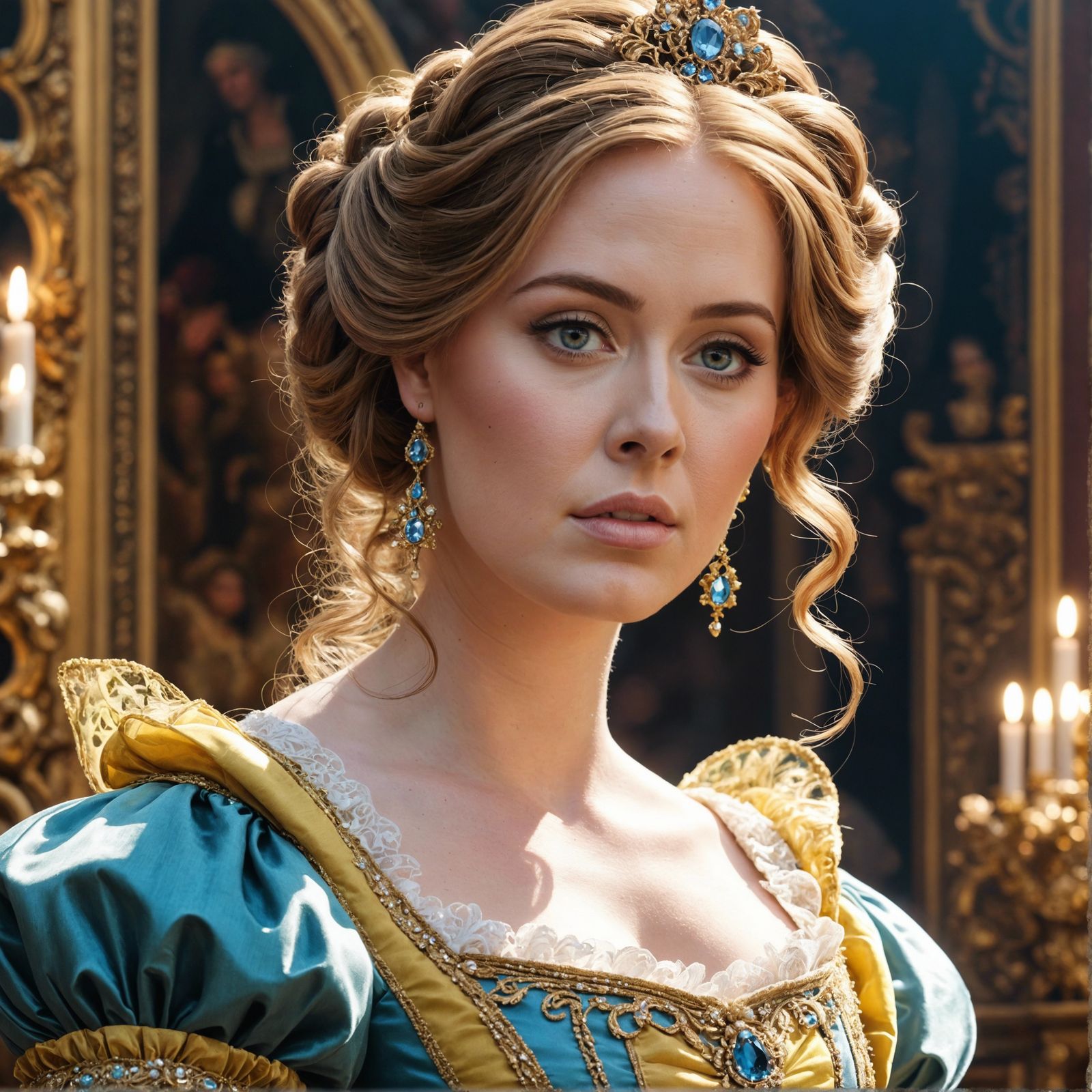 Princess Belle as Rococo Portrait