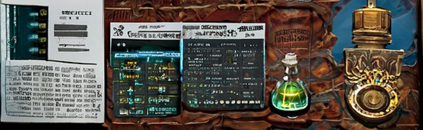 Steampunk Minecraft Potion Chart Table with Magic Effects