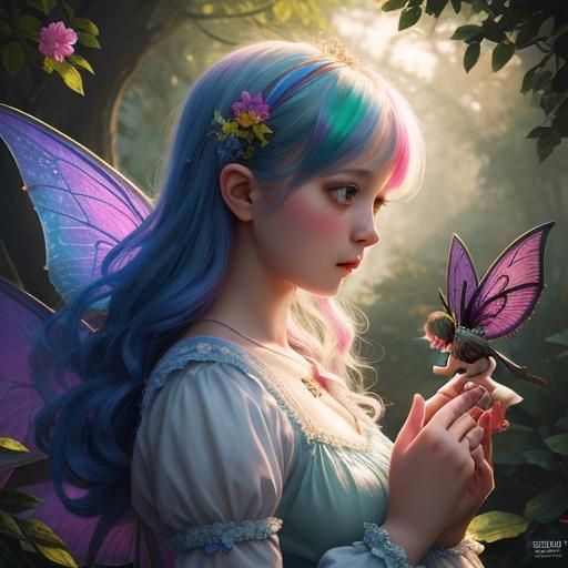 Hyperrealistic Nursery Rhyme Fairies in Splash Art Style