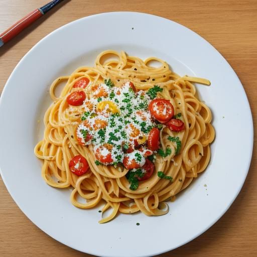 Detailed Gouache Painting of Pasta