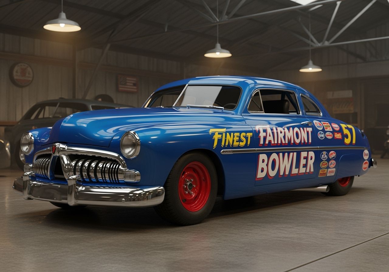 Classic NASCAR Stock Car in Nostalgic Garage