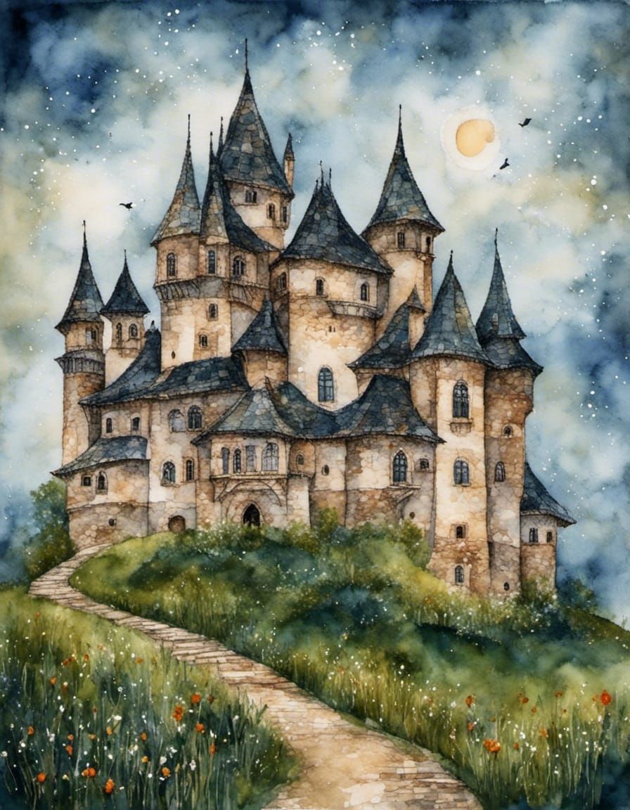 Dracula's Castle, Romania with Quilted Stitching