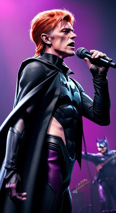 David Bowie and Batman Sing on Stage