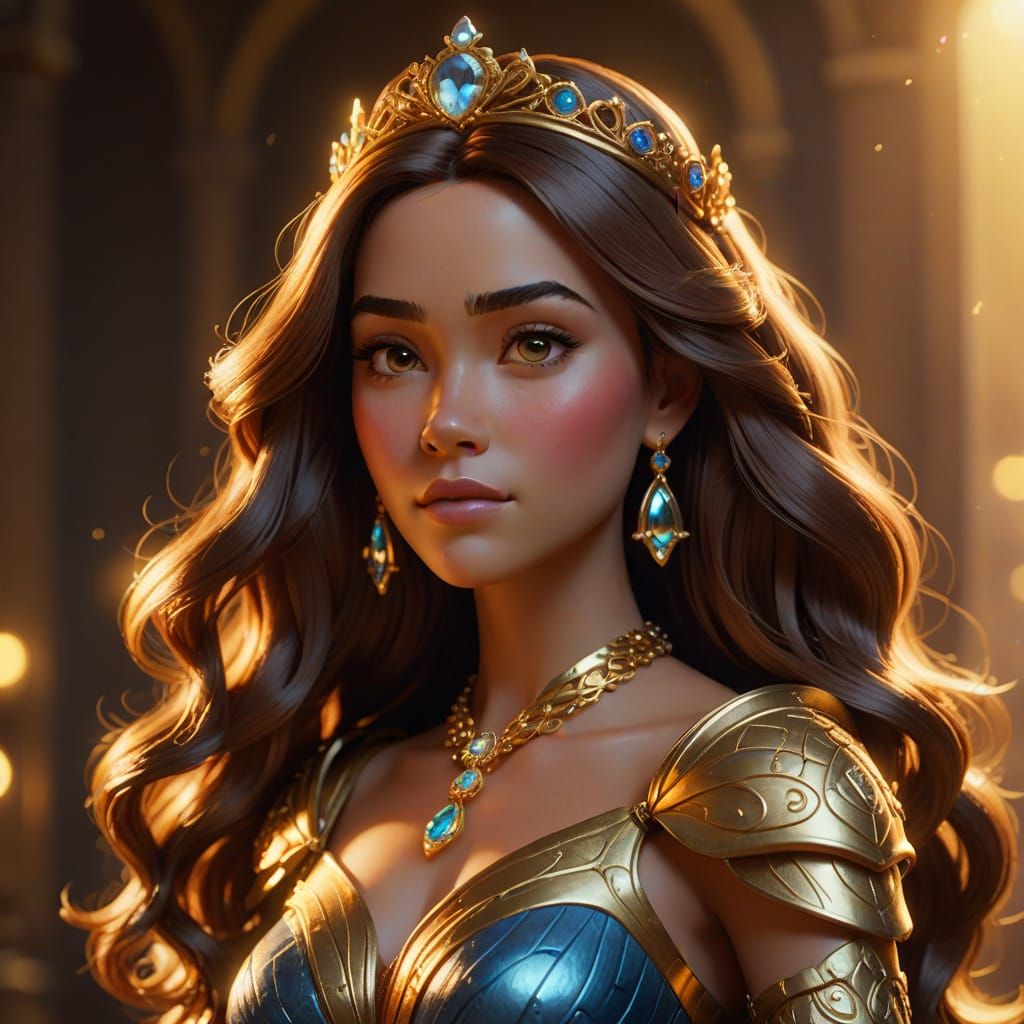 Pixar Princess Concept Art: A Confident Royal in Vibrant Spl...