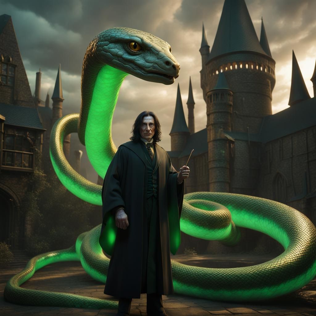 Golden Snake and Snape with Green Glow