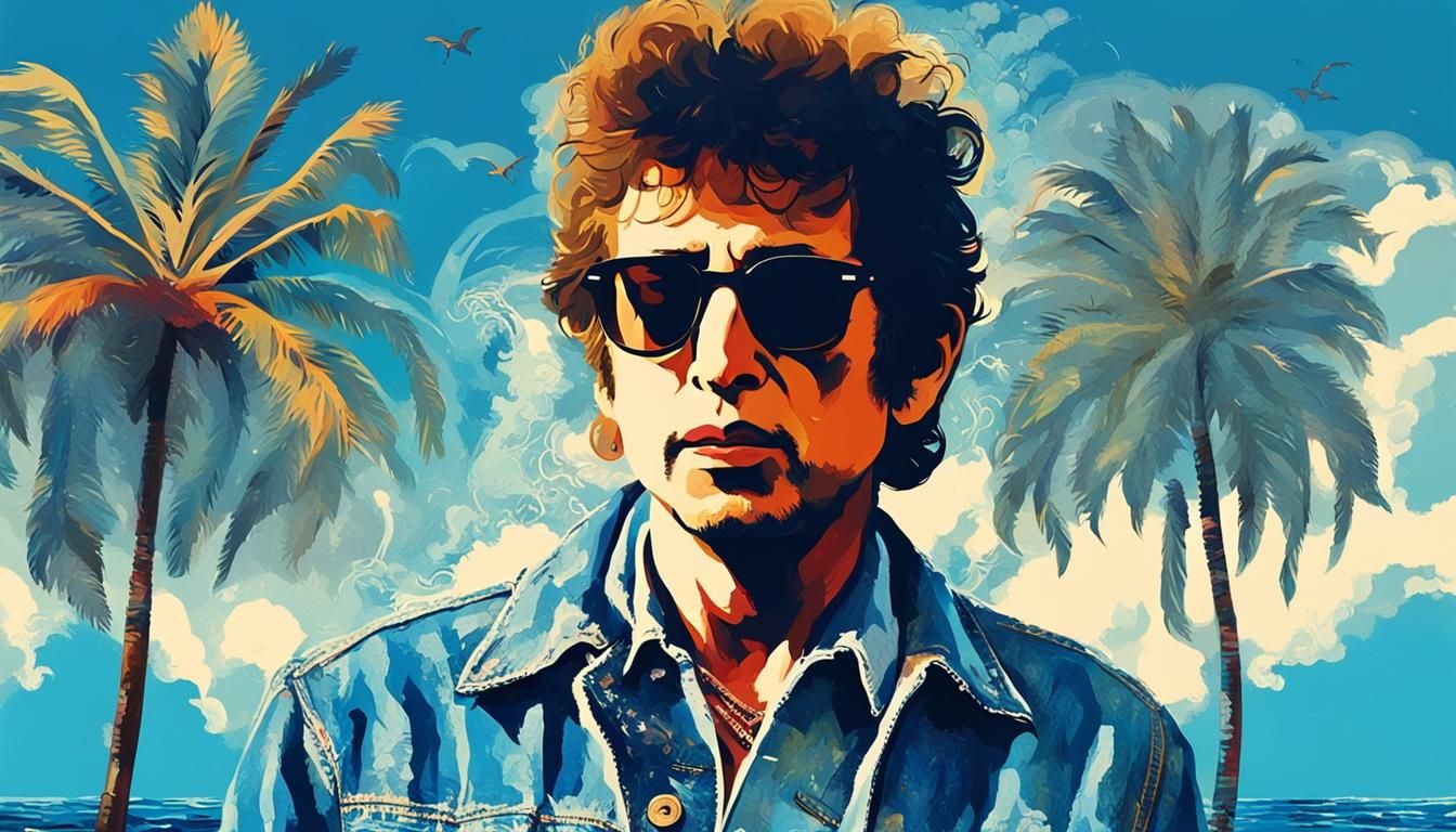 Beach Boys and Bob Dylan in Abstract Ocean Art