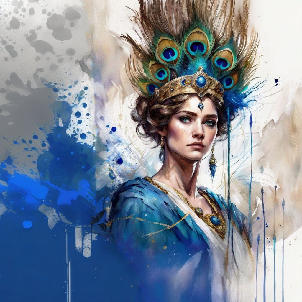 Hera Juno Portrait in Inkpunk Style