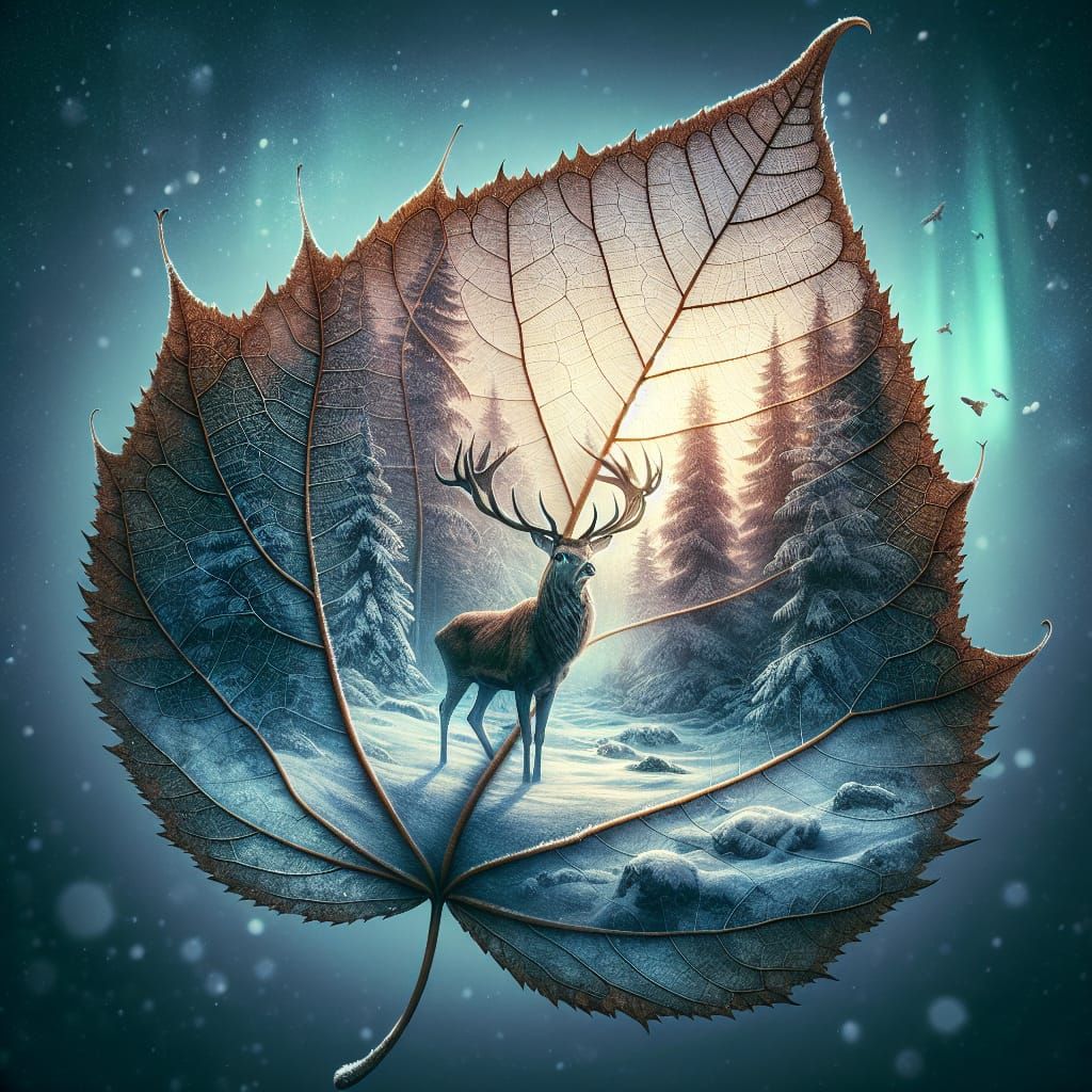 A vibrant, detailed winter scene..