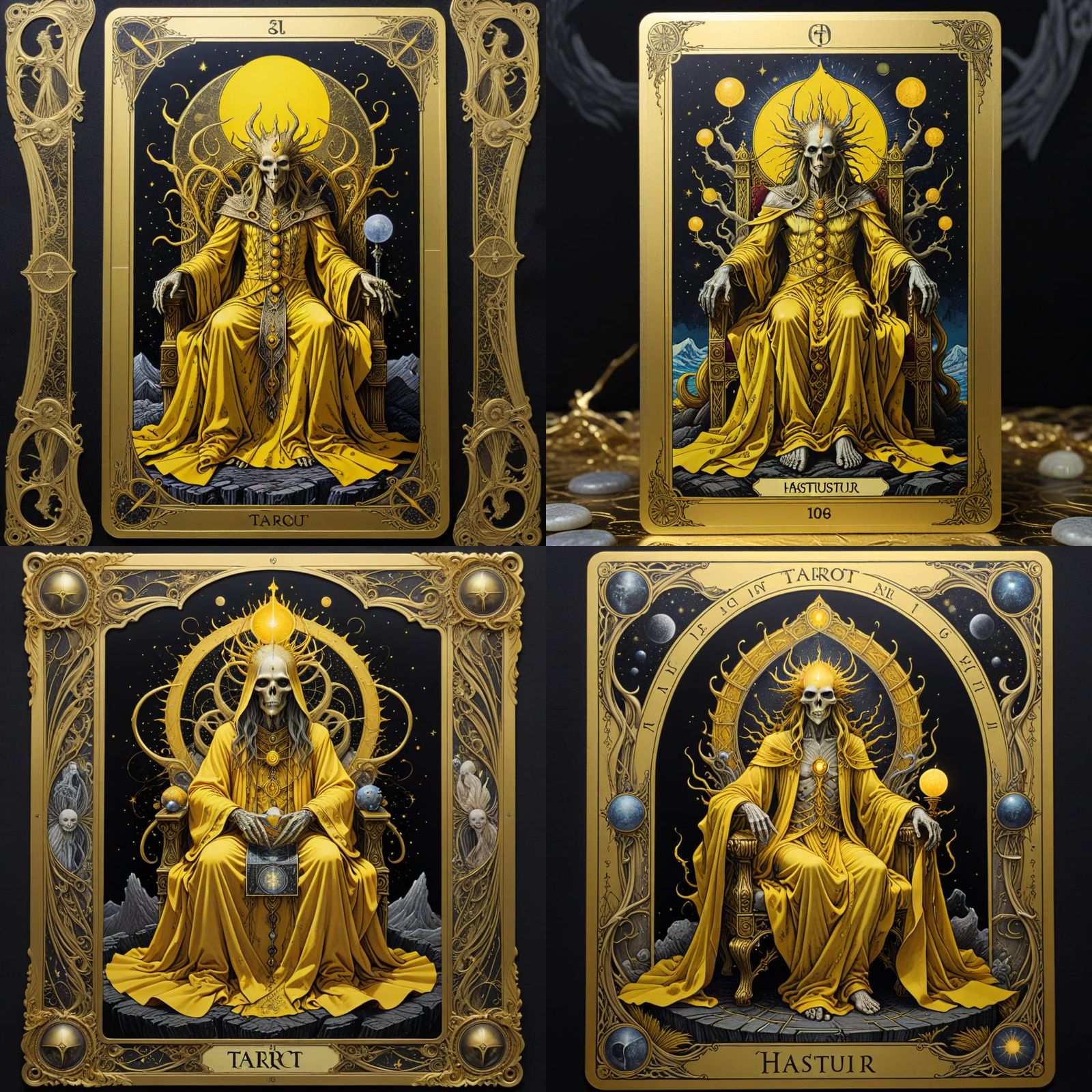 Surreal Tarot Card Art of Hastur in a Yellow Robe