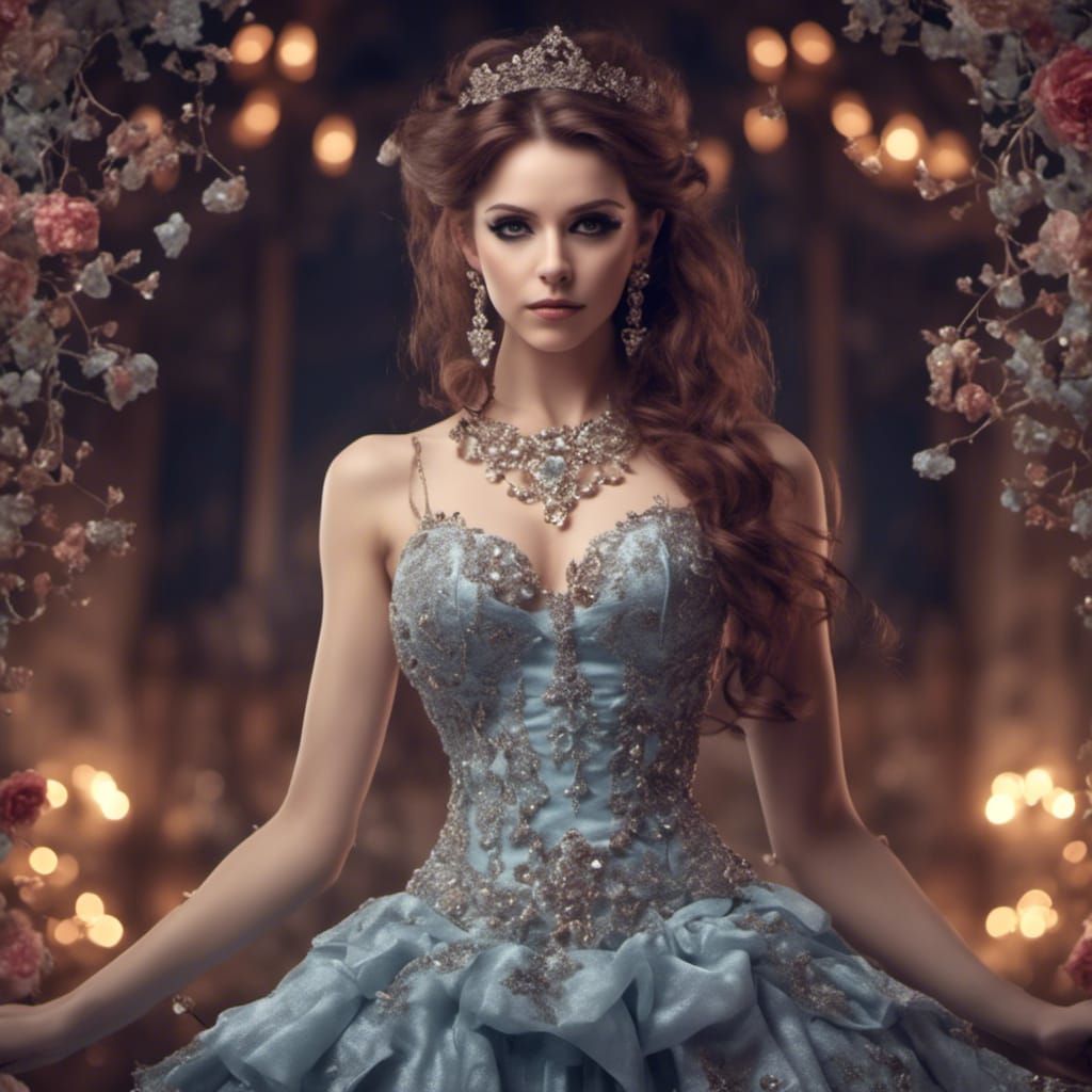 Elegant Woman in Prom Dress Portrait