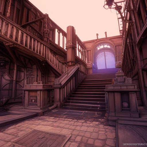 Stairs to Overworld: Detailed Matte Painting