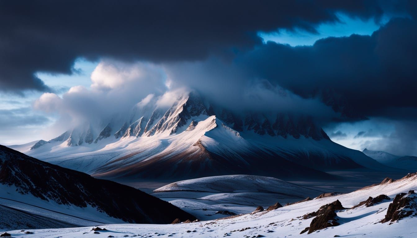Ominous Snow Apocalypse Masterpiece of Northern Mountains