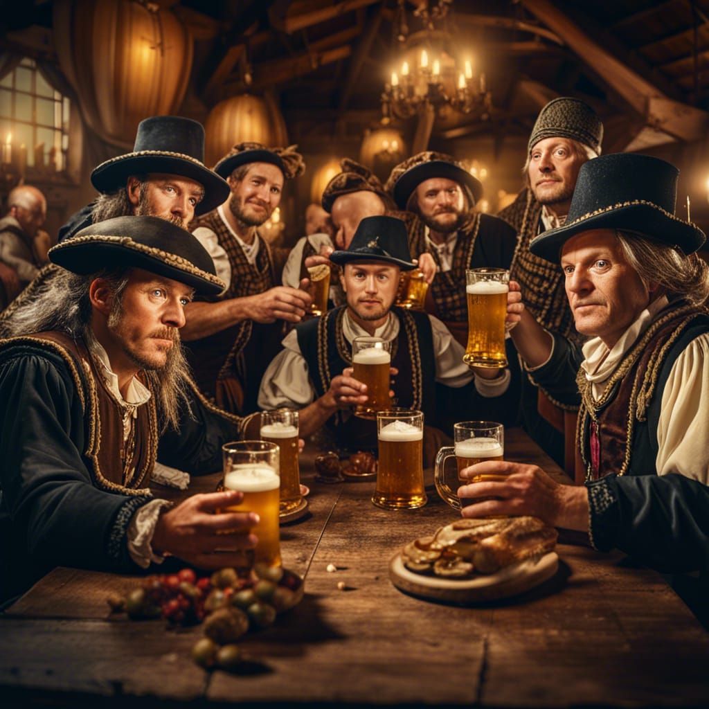 Oktoberfest Celebration in Hieronymus Bosch Style