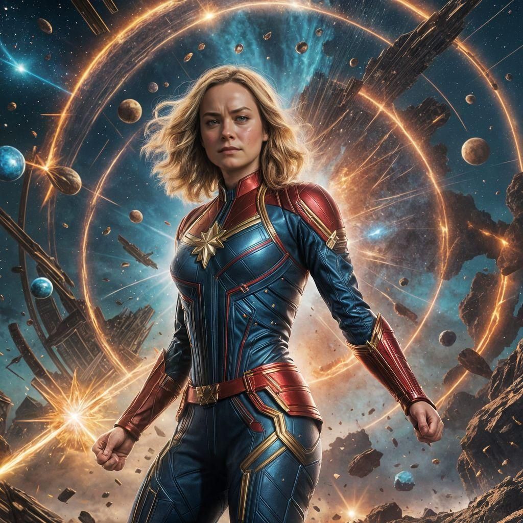Brie Larson as Captain Marvel: Detailed Matte Painting