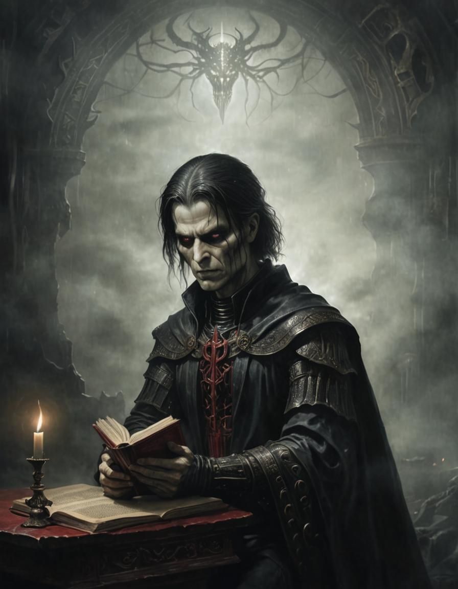 Mysterious Red Leather Book with Ancient Runes