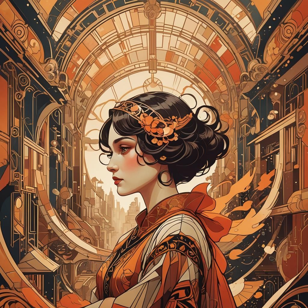 Distorted Reality in Art Deco Storybook Style