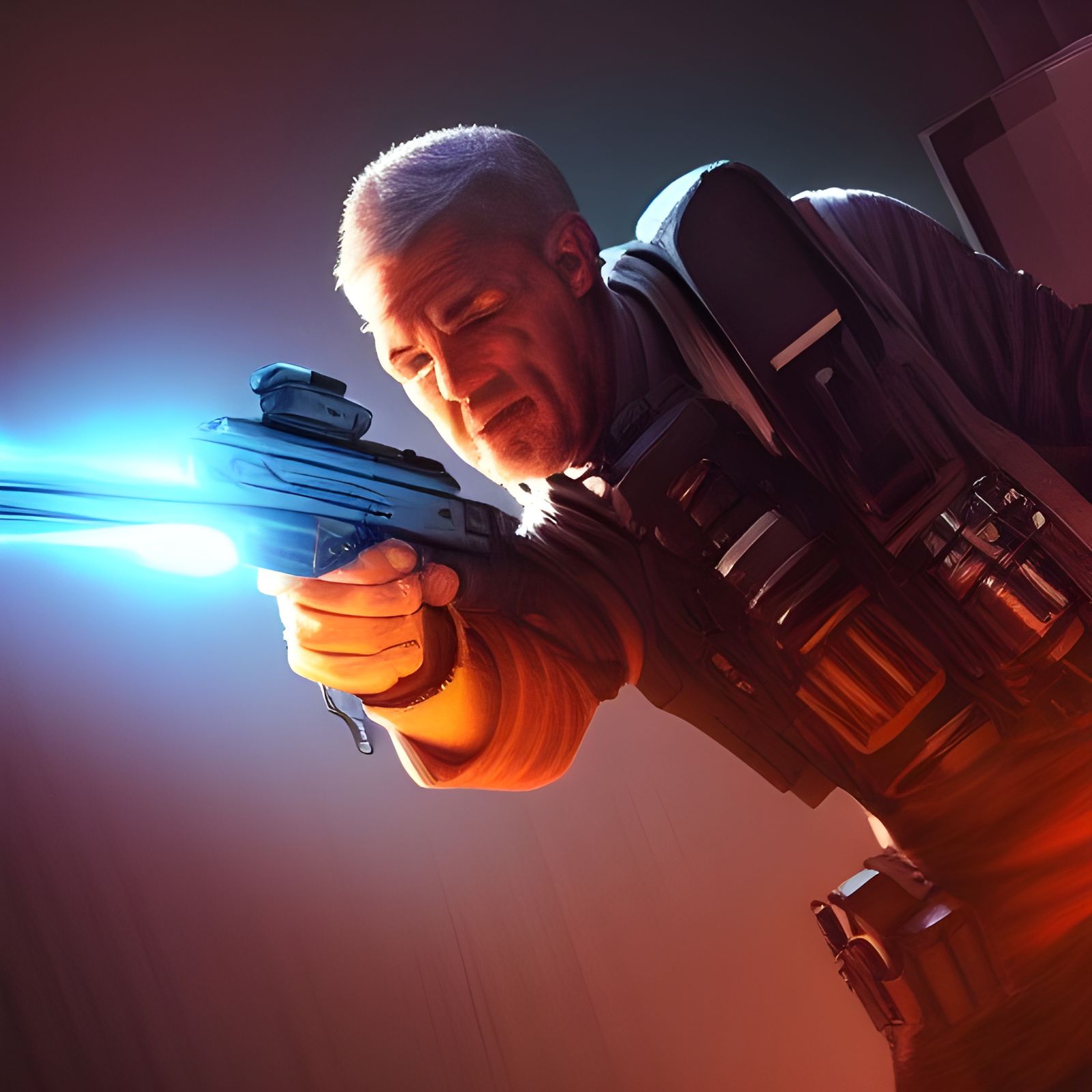 Sci-Fi Criminal Gunman Concept Art in 8k