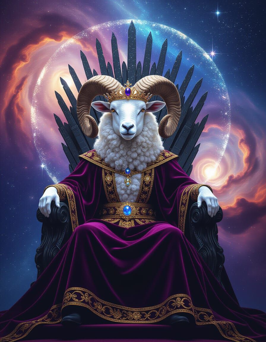 Regal Ram King on Starlight Throne