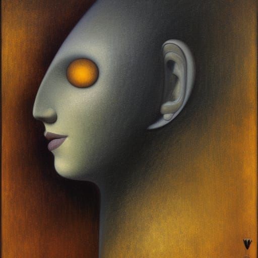 Surreal Dark Face Obscuring Street Gardens