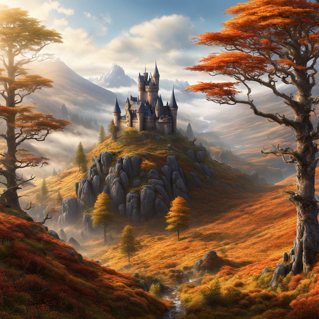 Highland Valley of the Fae in Autumn Mist