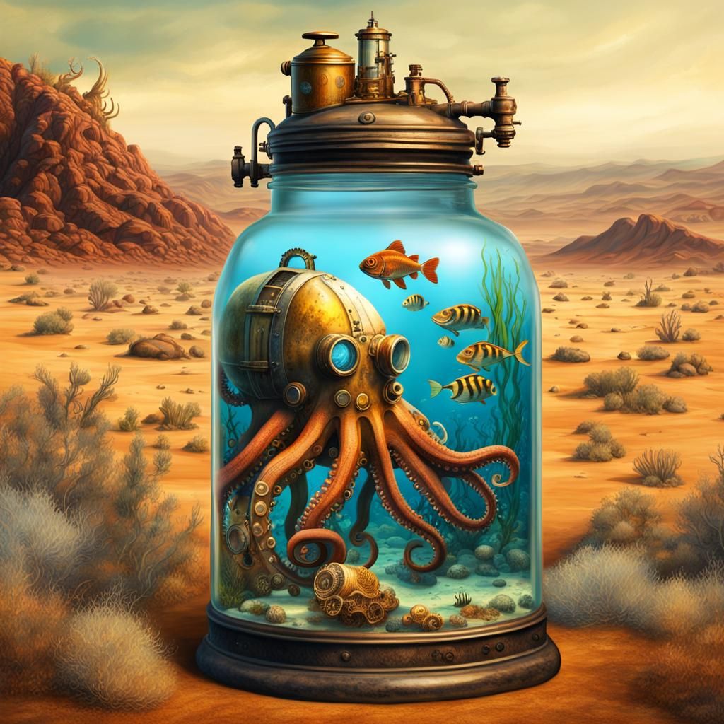 Steampunk Ocean in a Jar: Desert Landscape