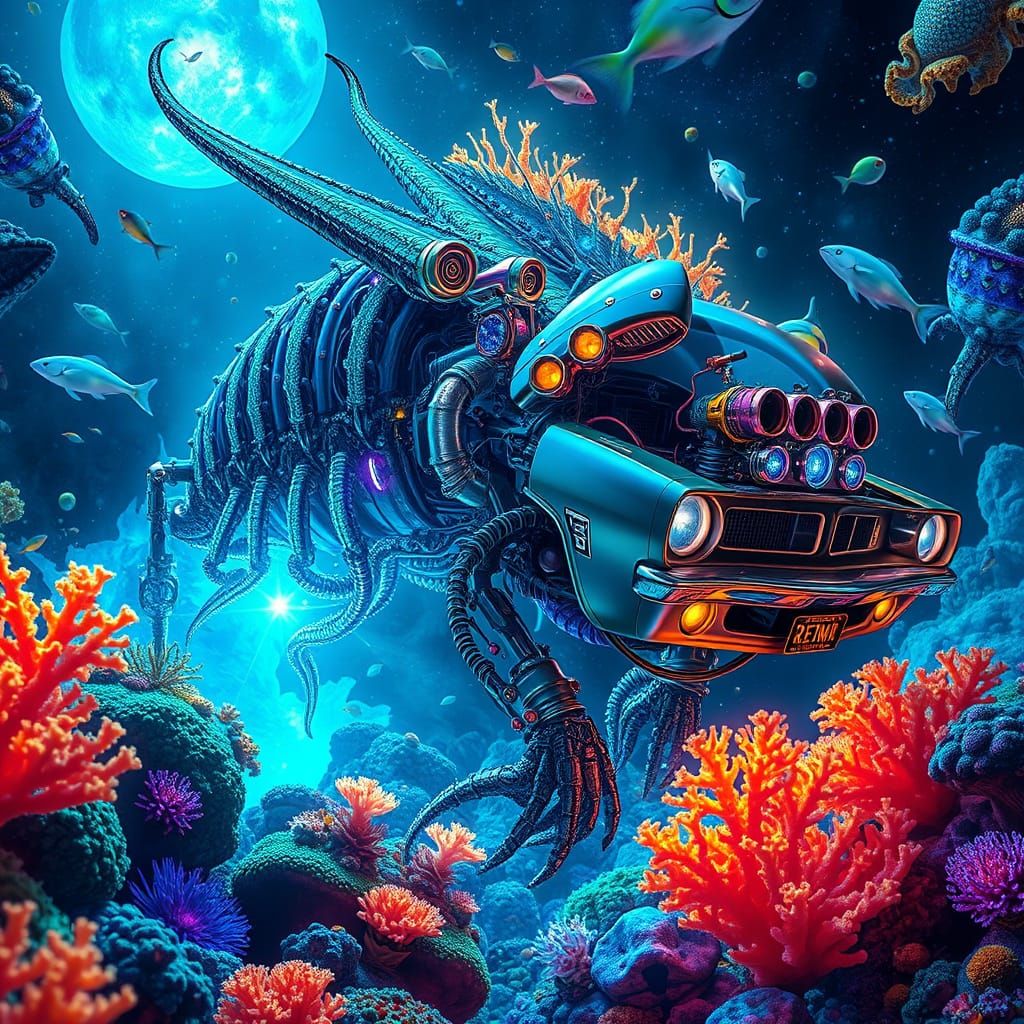 Psychedelic Car-Reef Cyborg Creature