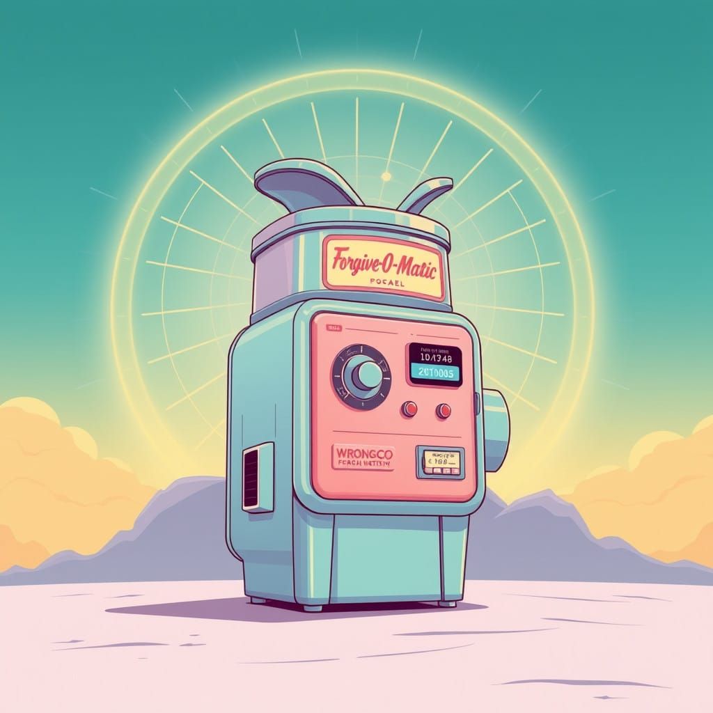 Retro-Futuristic Slicing Machine with Divine Glow