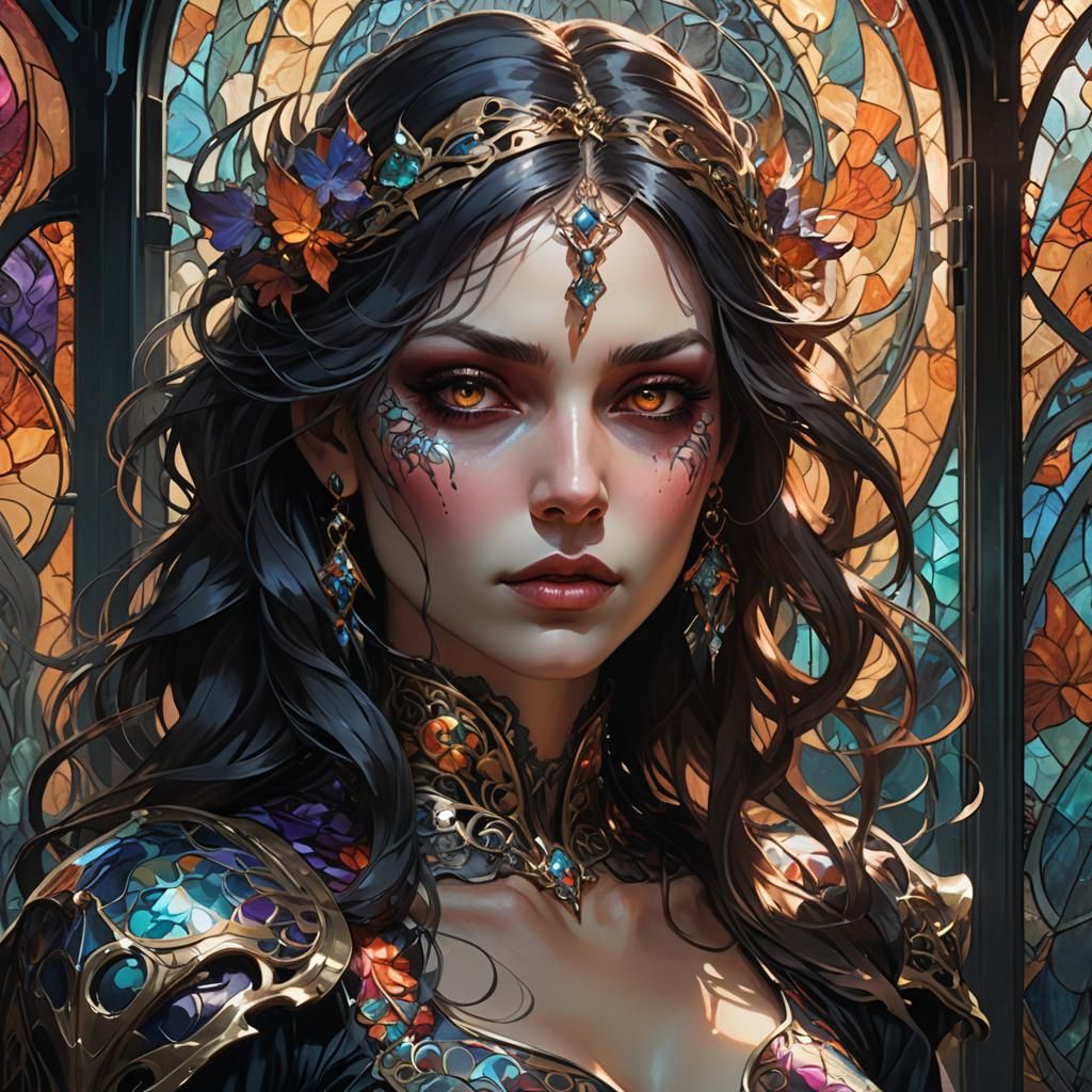 Dark Fantasy Portrait with Light and Shadow