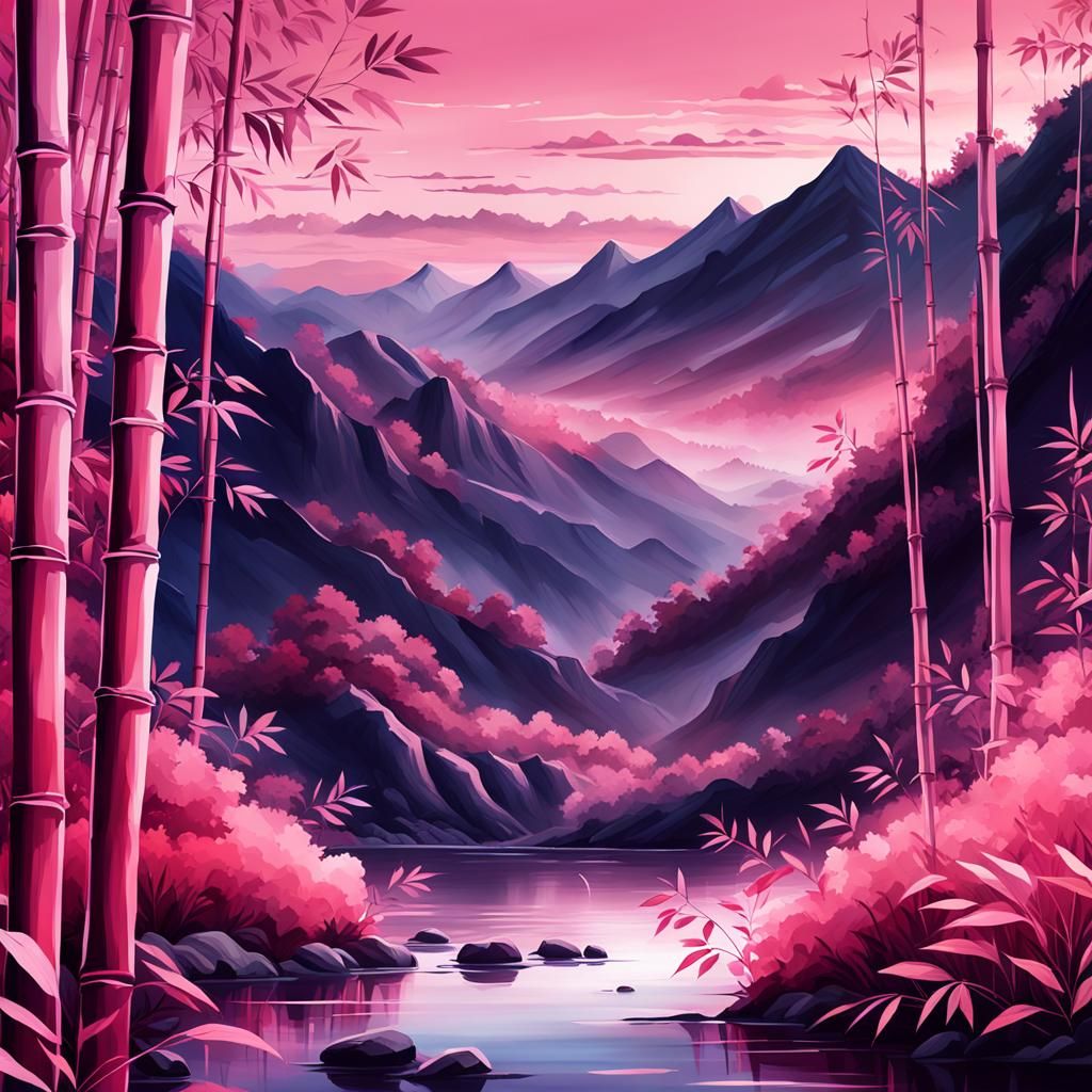 Pink River Valley: A Digital Matte Painting