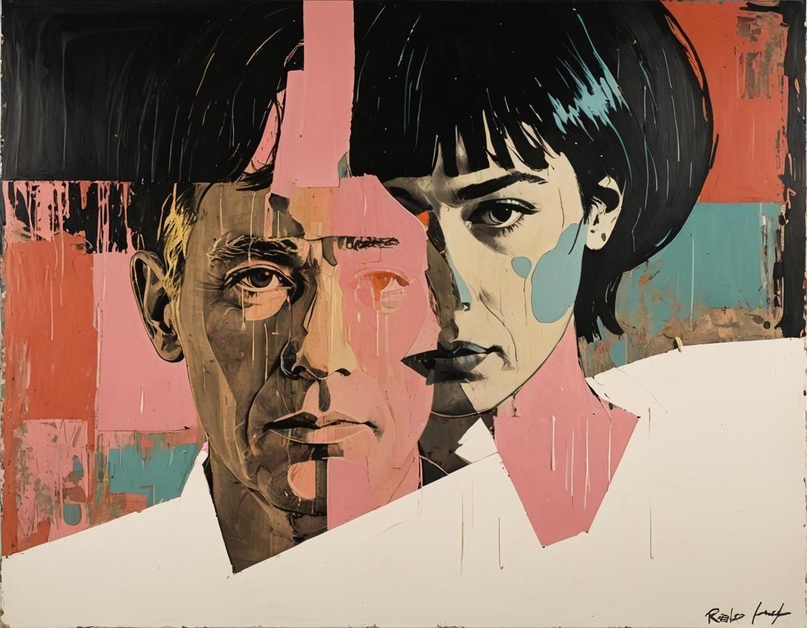 Abstract Portrait in Pop Art Style