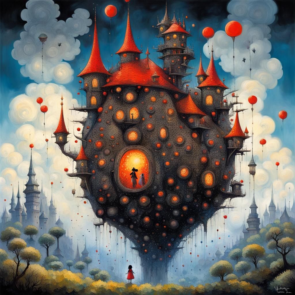 Psychopathic Totoro in a Ghibli Castle