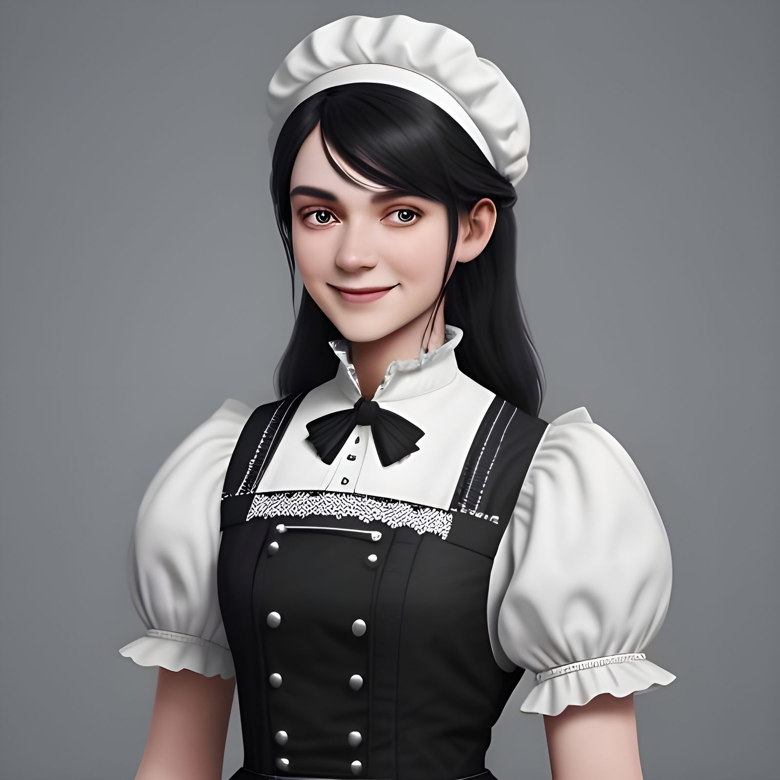 Maid in Victorian Uniform: Detailed Fantasy Art