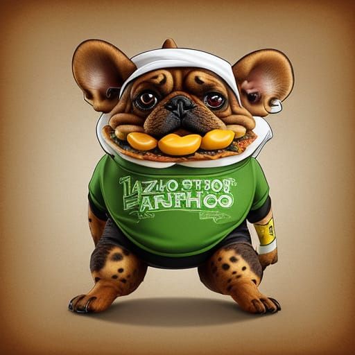 Bizarre Anthropomorphic Taco Dog Hybrid Character