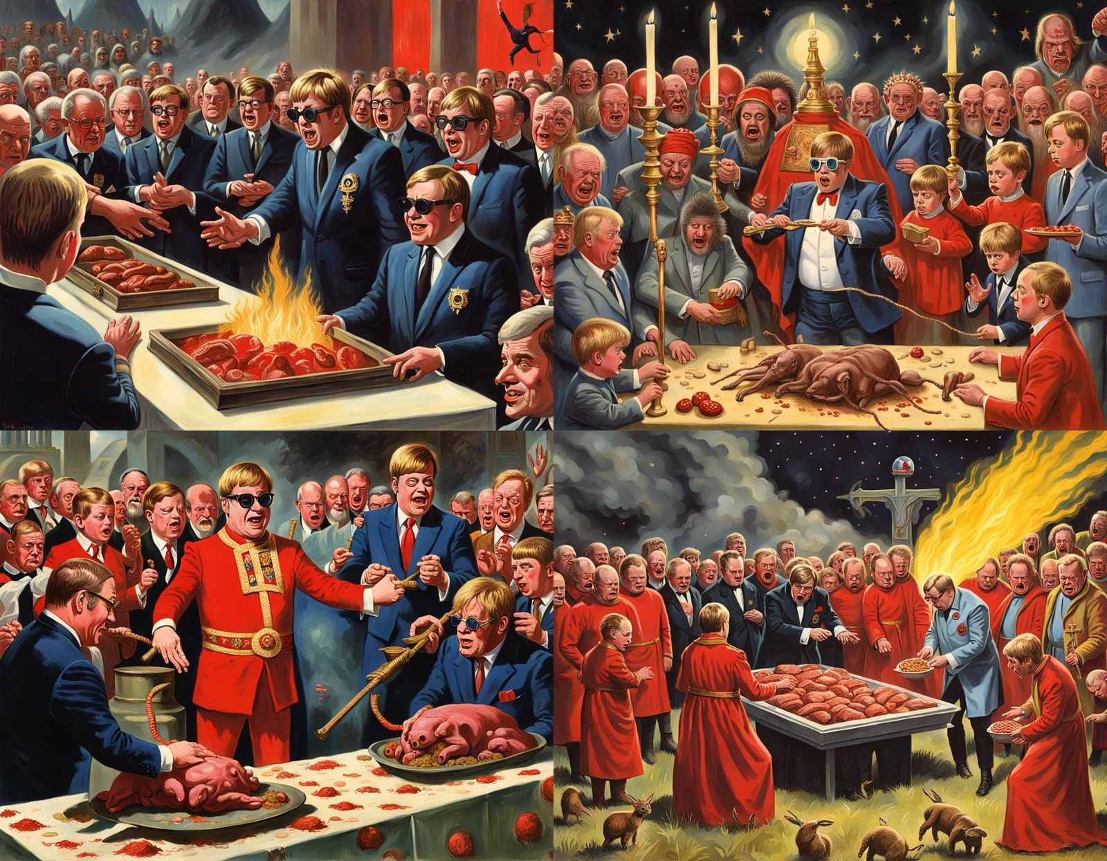 Elton John's Bizarre Ritual in Ladybird Style