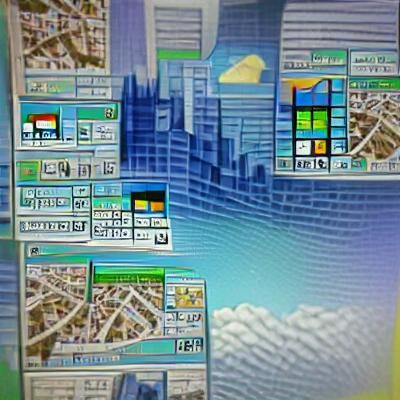Windows 98 Themed Cityscape