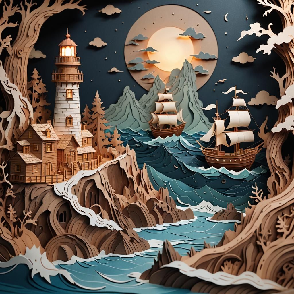 Giant Sea Monster Wood Carving in Rococo Style