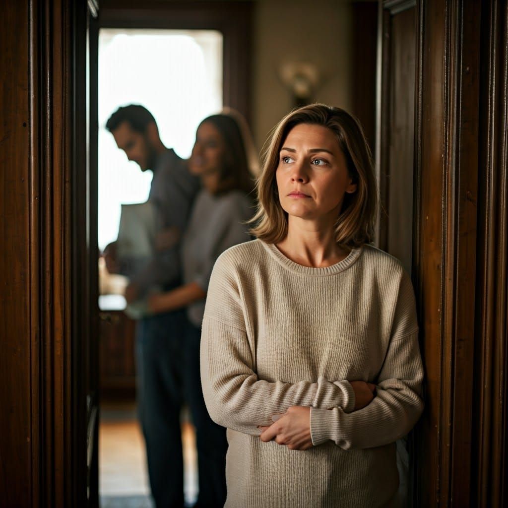 Woman's Stoic Farewell: A Heartbreaking Departure