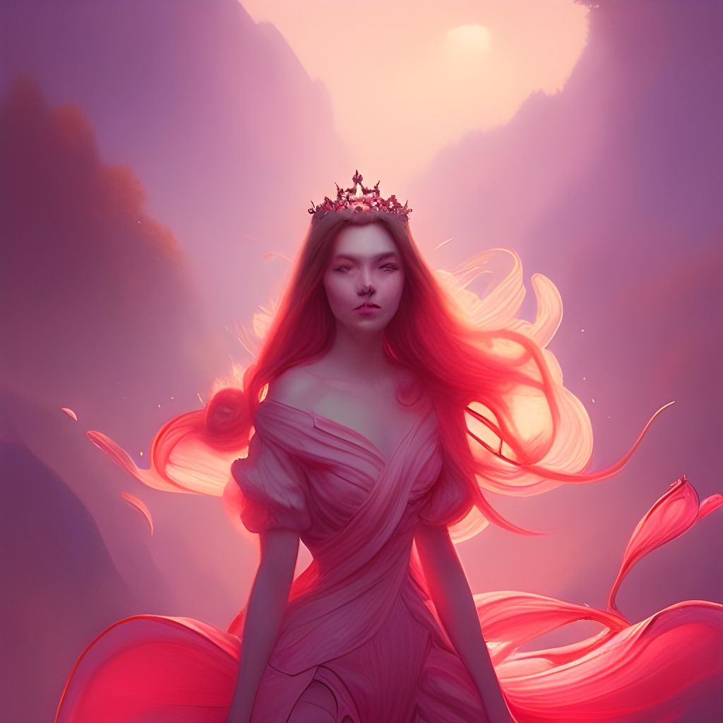 Cherry Blossom Princess Portrait in Fantasy Style