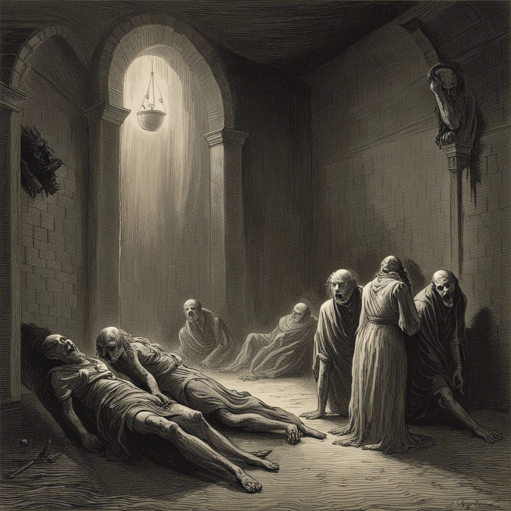 Eerie Horror Illustration in Gustave Doré Style