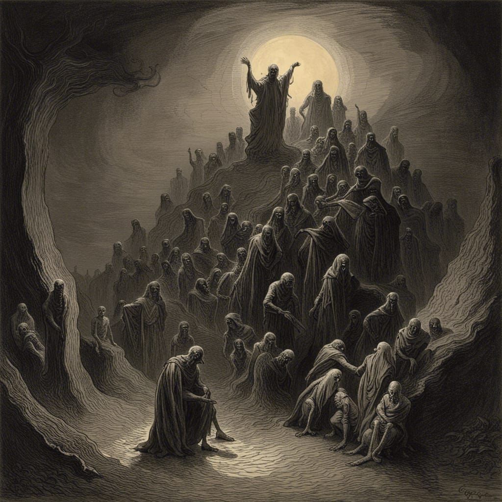 Dark Fantasy Landscape in the Style of Cyberpunk Art