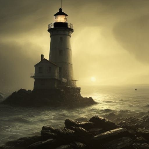 Lovecraftian Lighthouse Interior in Dark Fantasy Concept Art