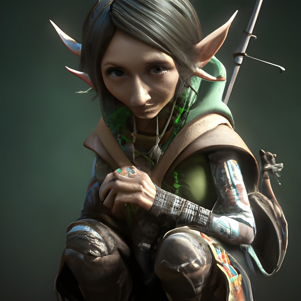 Furtive Wood Elf - DALL·E 2