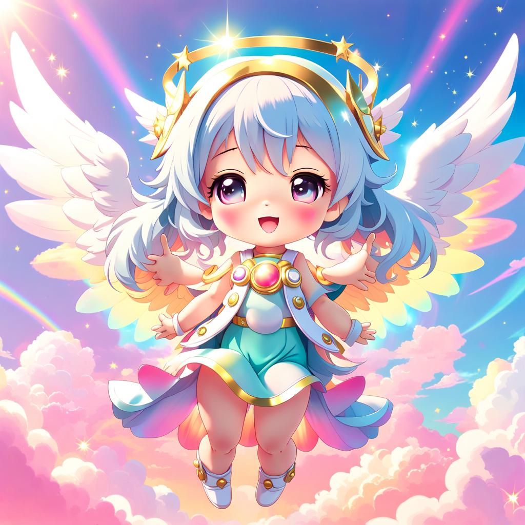 Adorable Chibi Angel in Manga Style