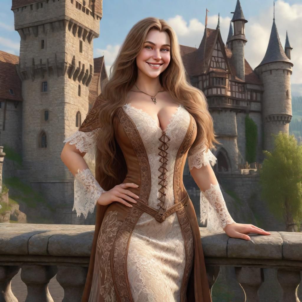 Hyperrealistic Woman in Lace Dress, Warcraft Style