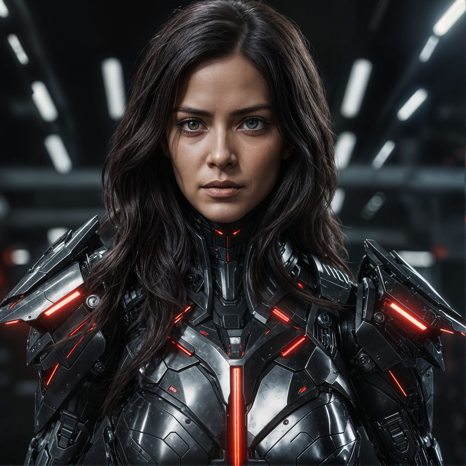 Futuristic Battle Angel in Detailed Armor