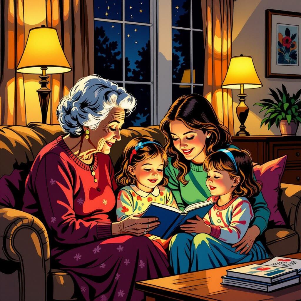 Generations Connect in Vibrant Comic Book Style