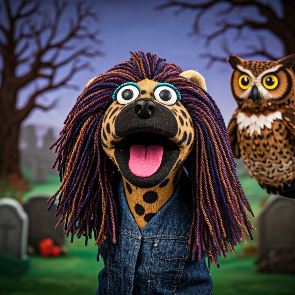 Sock Puppet She-Hyena in Graveyard Scene