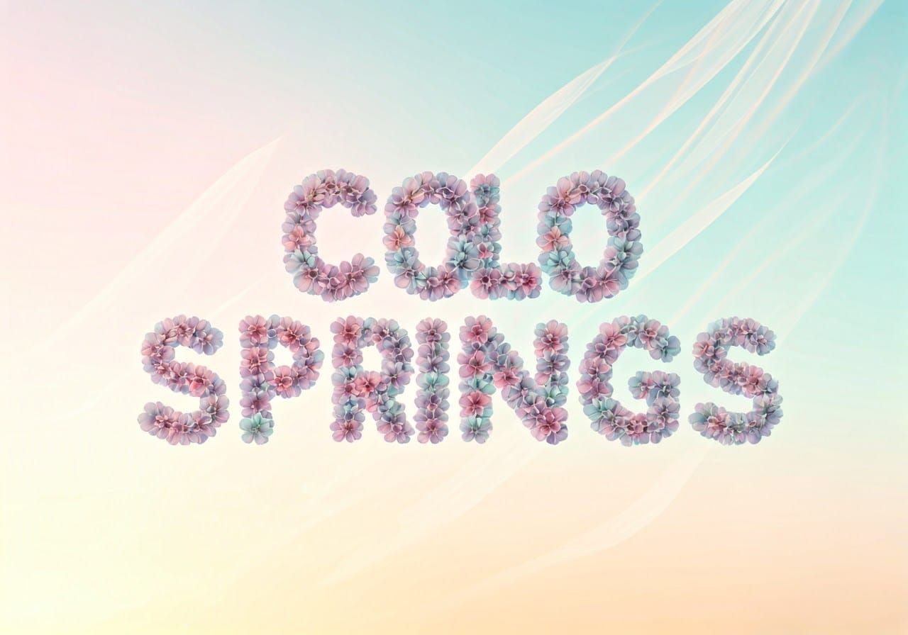 Floral Typography: Colo Springs in Pastel Watercolor